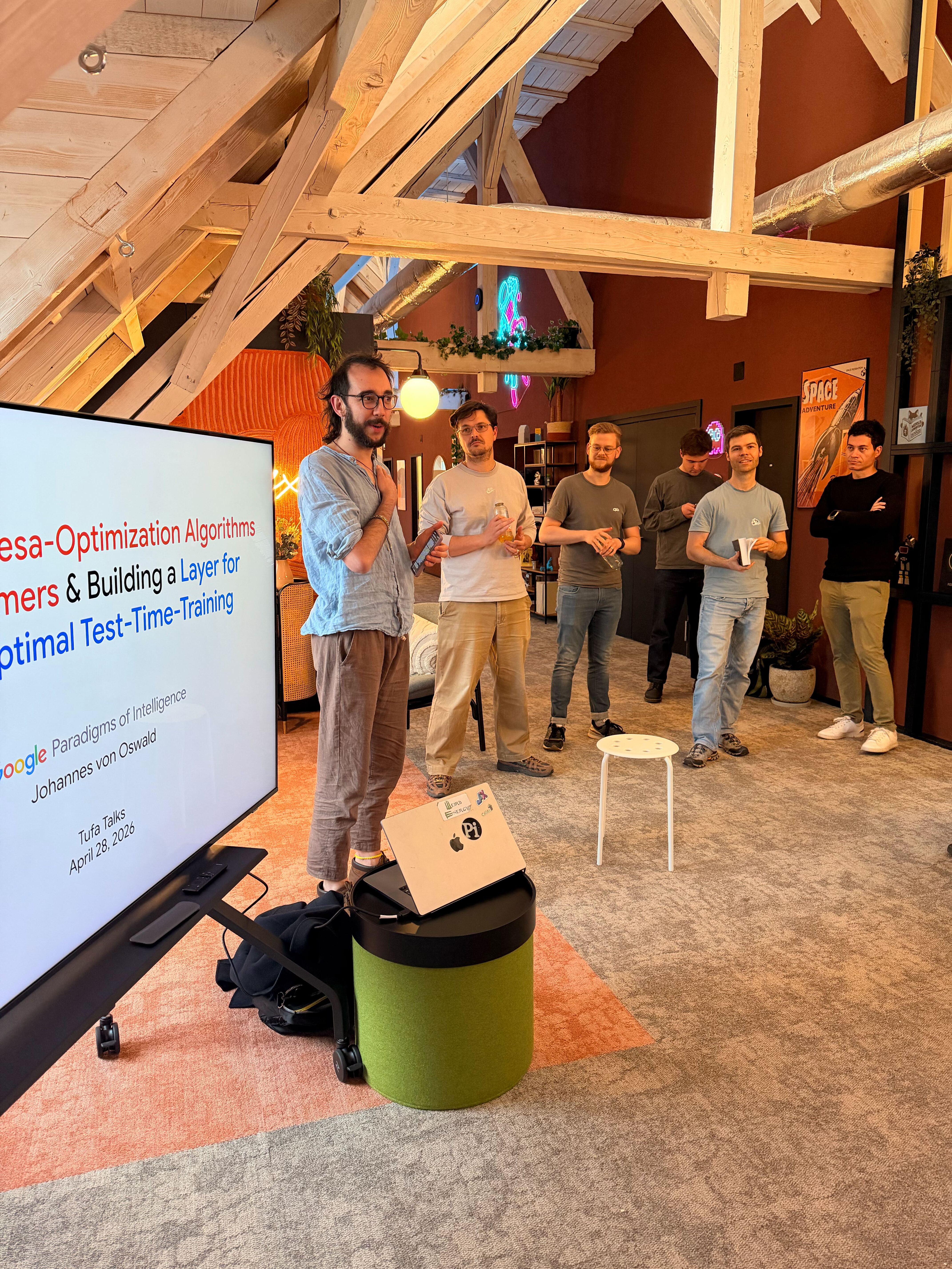 Photo from the first Tufa Talks event at the Tufa Labs office