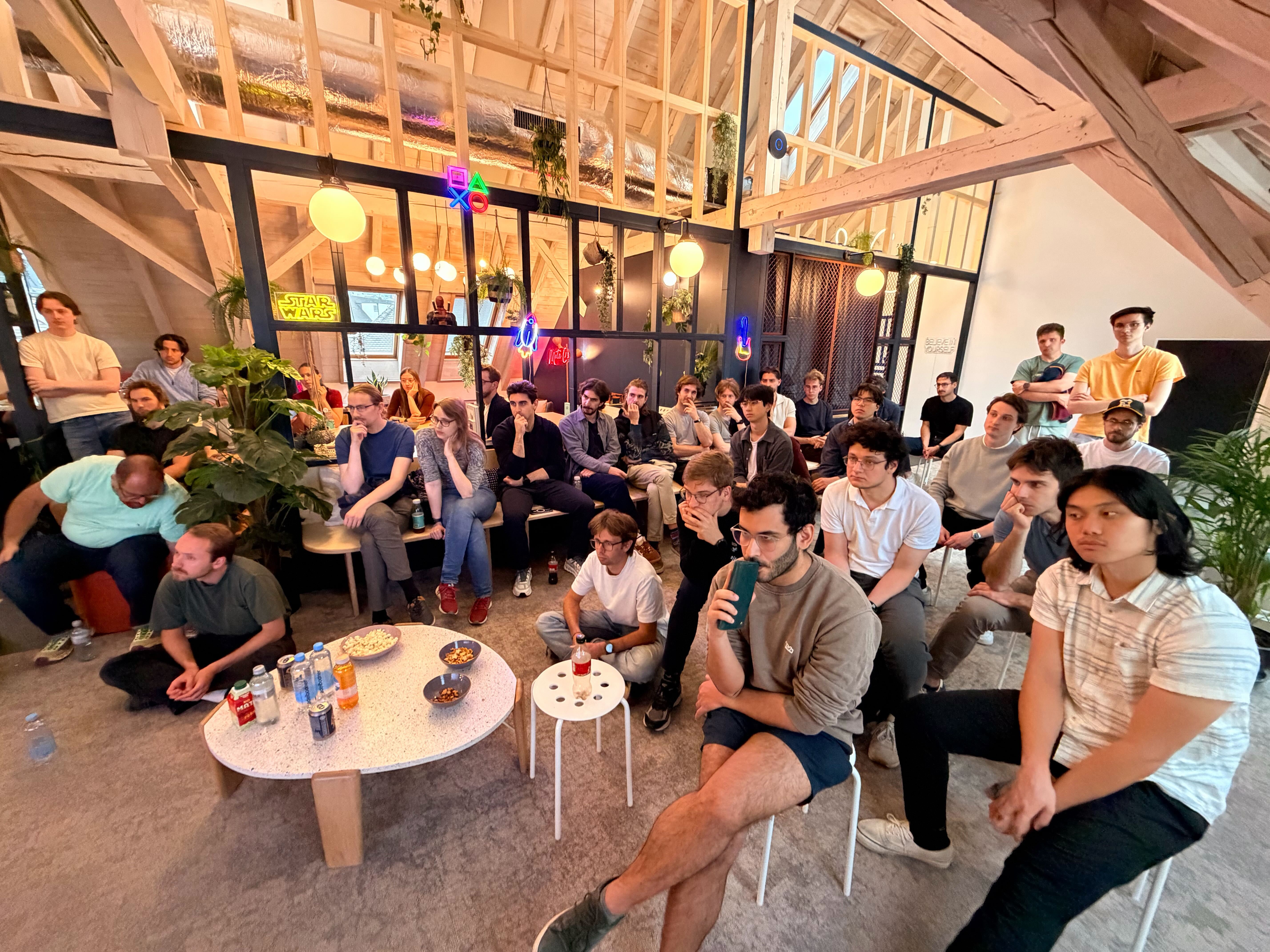 Photo from the first Tufa Talks event at the Tufa Labs office